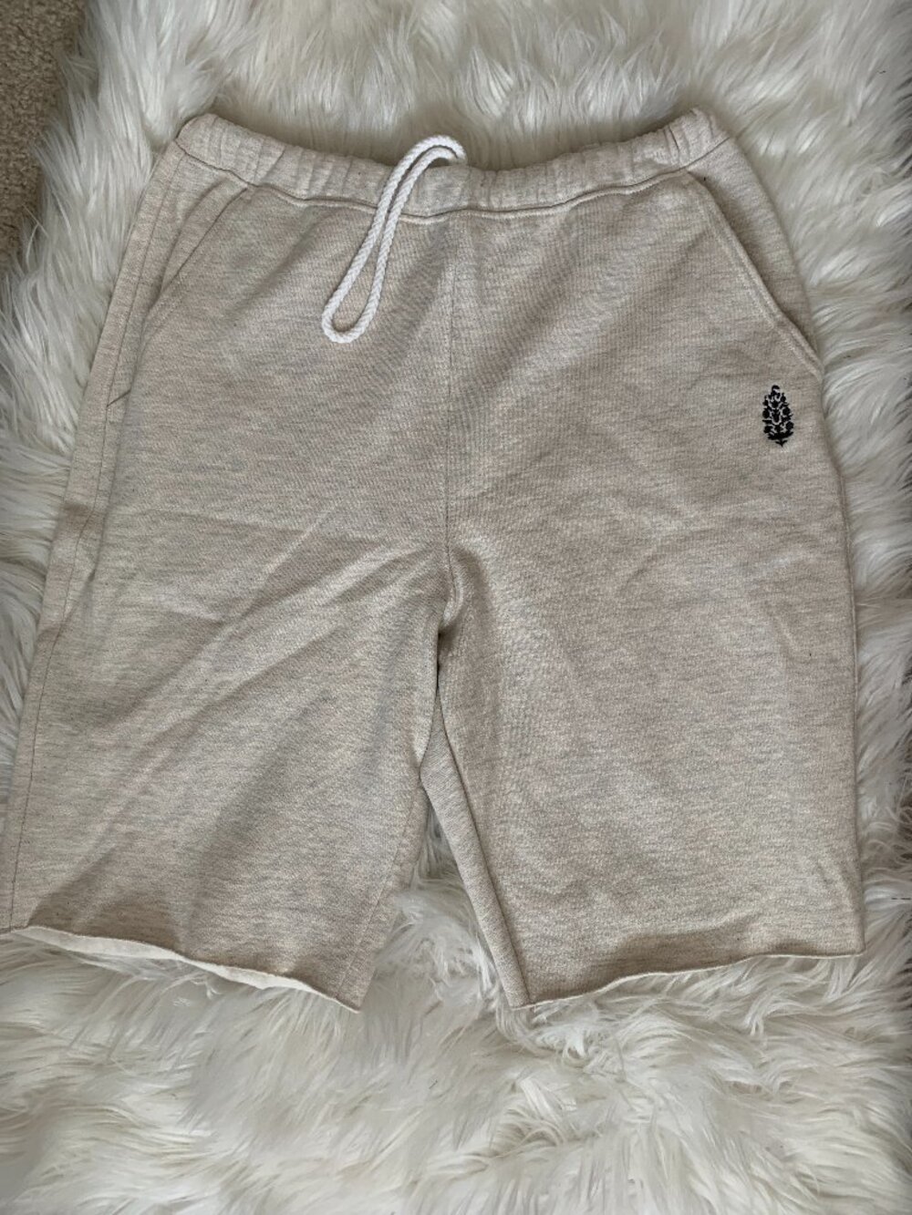 FREE PEOPLE MOVEMENT For the Win Long Shorts in Heather Cream Sz MEDIUM